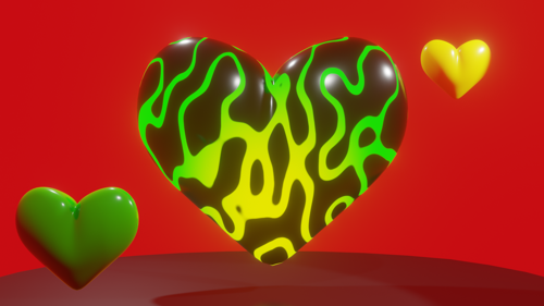 Hearts Low-Poly with Musgrave Texture preview image